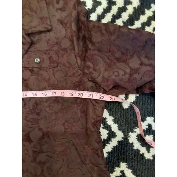 Croft and Barrow Brown Floral Embossed 4 pocket Jacket. Size XL. Grannycore - Picture 5 of 16